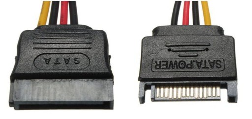 SATA 15-контактный удлинительный кабель питания M/F, 19 см