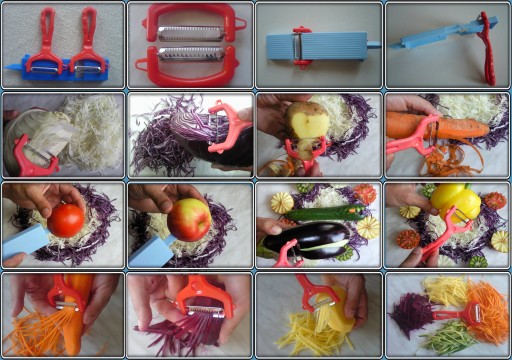 TEMPERÓWKA, NOŻ SPIRALA 2szt, OBIERACZKA 2szt ,CARVING KRAJACZ JULIENNE #23