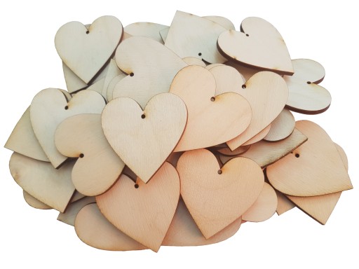 SCRAPKI SERCA serduszka drewniane 4,5 cm 25 szt