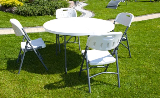 STÓŁ SKŁADANY OKRĄGŁY śr 122 cm cateringowy stolik