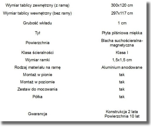 Белая магнитная доска для сухого стирания 300х120см.