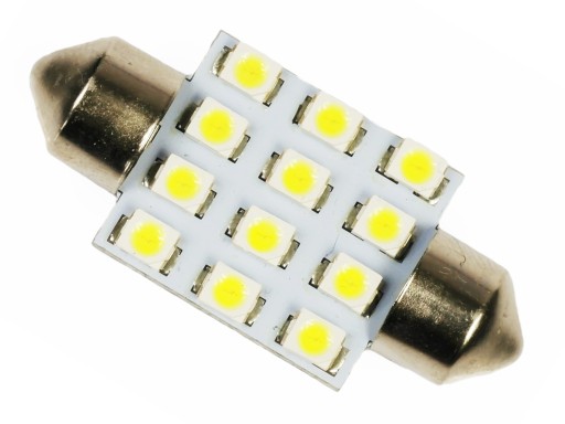 C5W C10W лампа 12 светодиодов SMD 1210 TUBE 42 мм