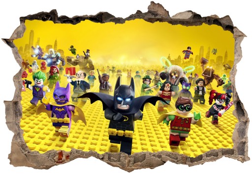 Naklejki na ścianę dla dzieci 3D Lego Batman 70x50