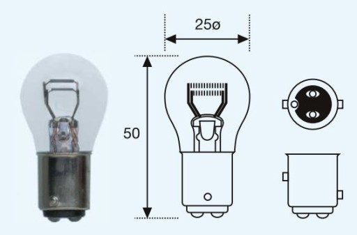 Żarówka 21/5W 12V - P21/5W BAY15d Hella