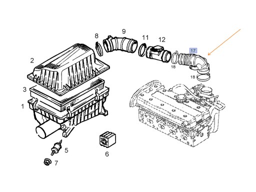 ВОЗДУШНАЯ ТРУБКА ШЛАНГ OPEL VECTRA A B 1.8 2.0