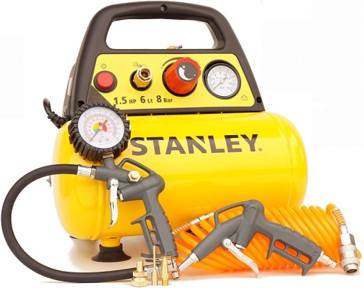 STANLEY COMPRESSOR COMPRESSOR 6L 8 BAR + НАБОР из 6 предметов.