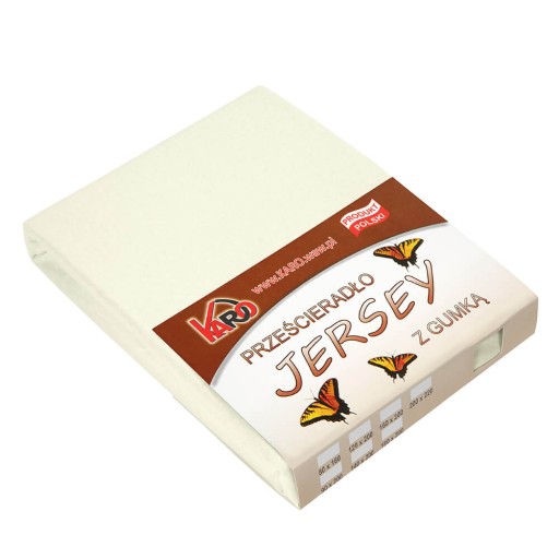 Prześcieradło jersey z gumką 160x200 ekri KARO
