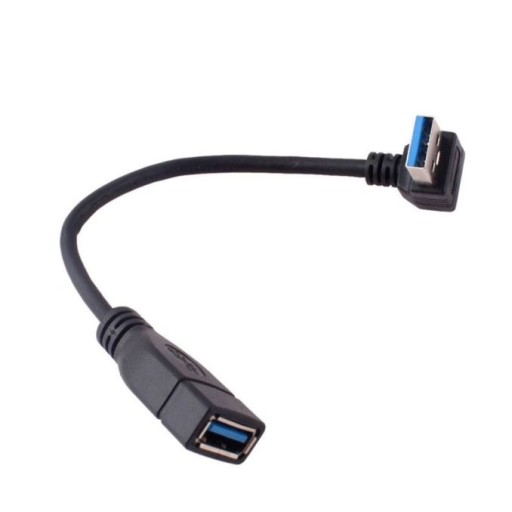 Kabel Przedłużacz KĄTOWY USB 3.0 AM-AF DOLNY 16cm