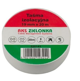 AKS Taśma izolacyjna 19mm x 20m biała 220141