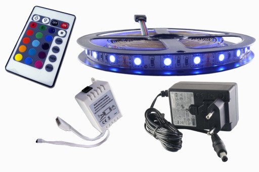 ZESTAW taśma LED 300 SMD RGB 5050 sterownik 2m