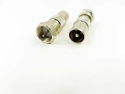 adapter złączka wtyk antenowy RF TV / wtyk F