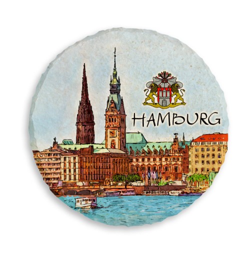 Magnes na lodówkę kamień HAMBURG NIEMCY 359 M