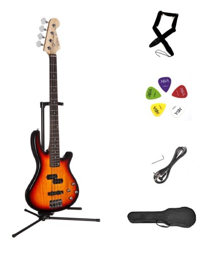 GITARA BASOWA + POKROWIEC + KABEL - PROMOCJA!