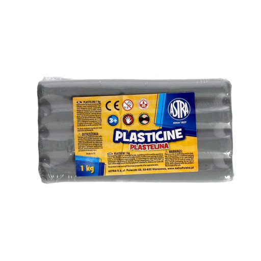 Plastelina 1kg popielata luz Astra