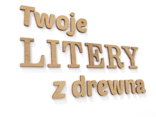 Twoje Literki 3D drewniane sklejka 4mm wys. 3-9cm