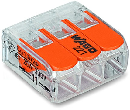 SZYBKOZŁĄCZKA WAGO 3x4 mm ZŁĄCZKA INSTALACYJNA 221-413 10 sztuk