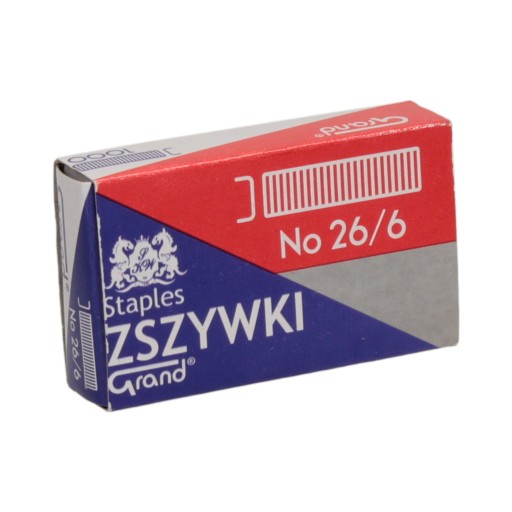 Zszywki 26/6 cynkowe (1000) Grand