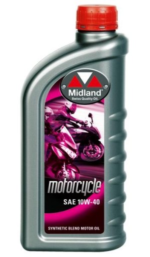 OLEJ SILNIKOWY MOTOCYKLOWY MIDLAND MOTORCYCLE 10W40 1L SWISS MADE