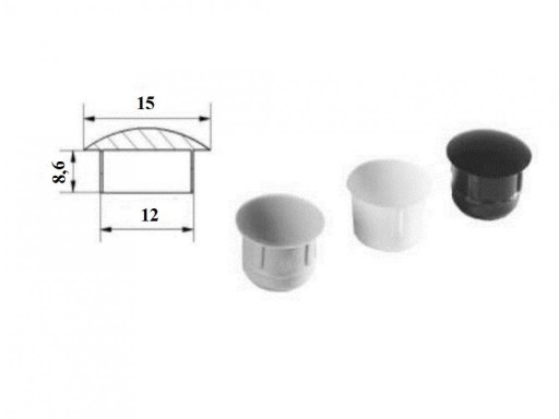 Zaślepka zatyczka otworu 12mm szary - 10szt