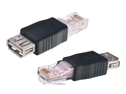 Adapter Przejściówka USB do RJ45 gniazdo - wtyk