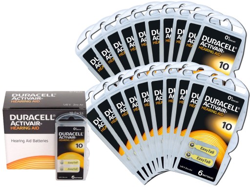 DURACELL 120x Bateria Słuchowa 10 PR70 Activair230