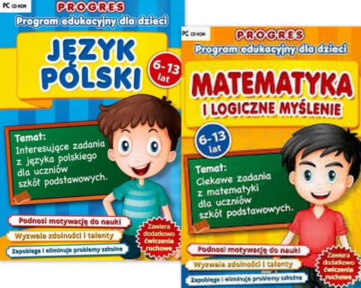 Progres: J.Polski + Matematyka 6-13 lat (CD-ROM)