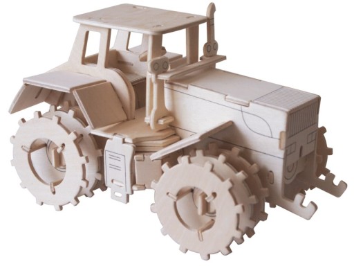 PUZZLE DREWNIANE 3D PRZESTRZENNE TRAKTOR CIĄGNIK N