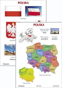 Plansza Polska zalaminowane województwa miasta los