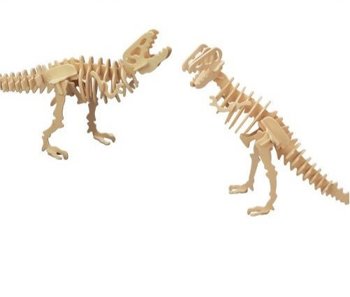 PUZZLE DREWNIANE 3D DINOZAUR TYRANNOZAURUS 2w1 J20