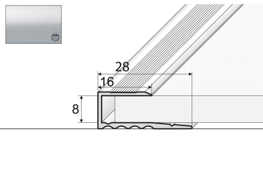 Aluminiowa listwa zakończeniowa A63, 120cm SREBRO