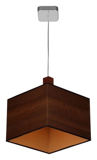 Lampa wisząca abażur kolor ciemny dąb