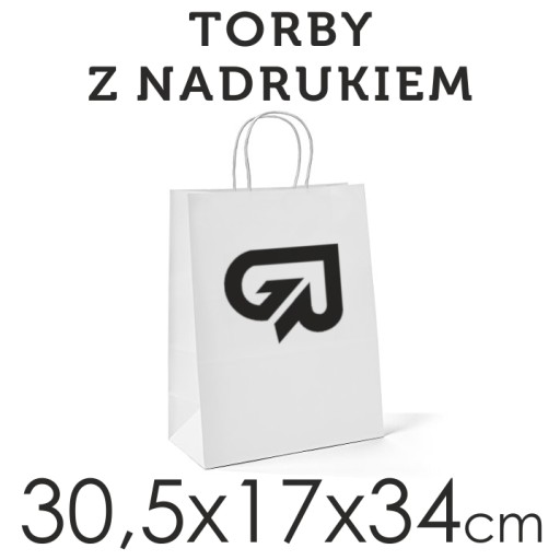 TORBY, PAPIEROWE 30,5x17x34 cm,TOREBKI Z NADRUKIEM