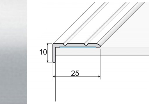 Listwa 120cm kątownik aluminium 10x25mm SREBRO A31