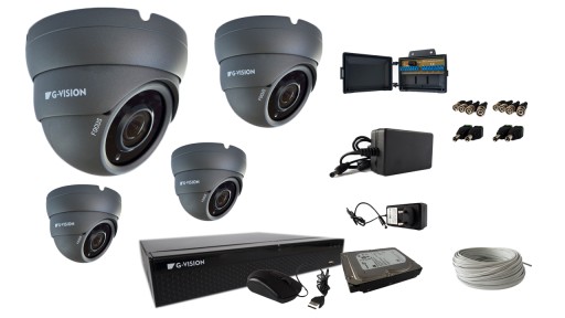 MONITORING ZESTAW FULL HD 1080P 4 KAMERY 2MPX IR40