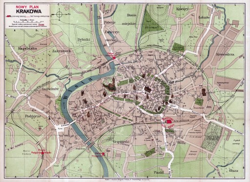 KRAKÓW plan miasta 1911 rok