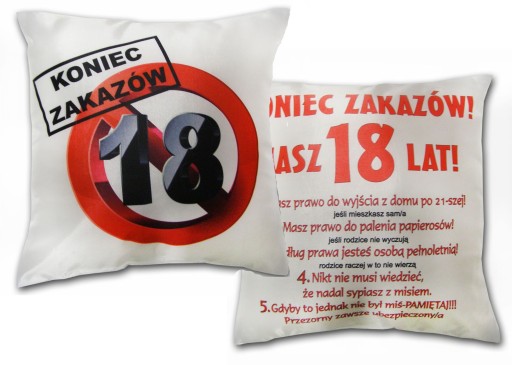PODUSZKA prezent NA URODZINY 18 30 40 50 60 ona on