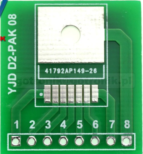 Płytka drukowana TO263-5 na SIP5 2,54mm____PCB-106