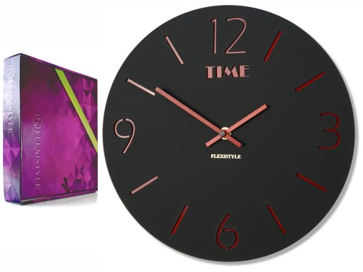 Duży nowoczesny zegar ścienny SLIM black made inPL