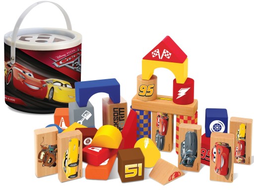 Playme CARS 3 AUTA DREWNIANE KLOCKI SORTER 50 el.