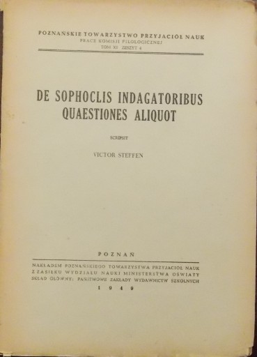 V. Steffen DE SOPHOCLIS INDAGATORIBUS QUAESTIONES