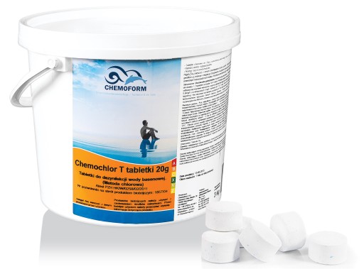 CHEMO CHLOR T Tabletki Chlorowe Stabilizowane Basen Małe 20g Chemoform 3kg