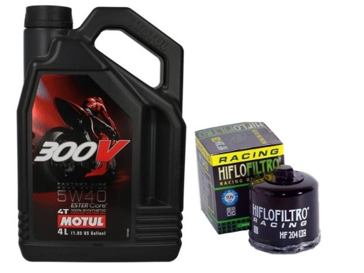 Olej MOTUL 300V 5 W 40 4L + filtr Hiflo Racing