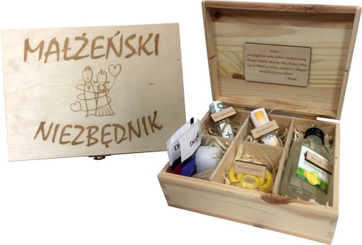 Pudełko niezbędnik małżeński ślub panieński grawer