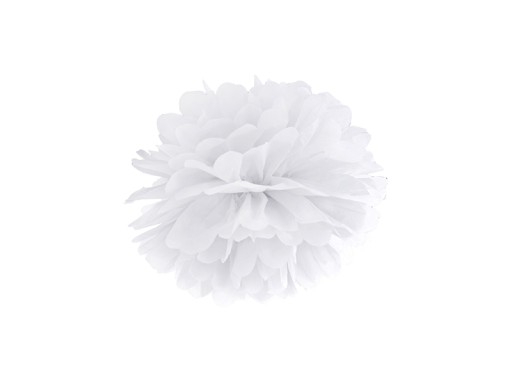POMPON papierowy BIAŁY 25cm ROCZEK ŚLUB KOMUNIA ŚW