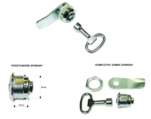 ZAMEK DO KASETEK DRZWICZEK itp TRÓJKĄTNY KLUCZ HIT