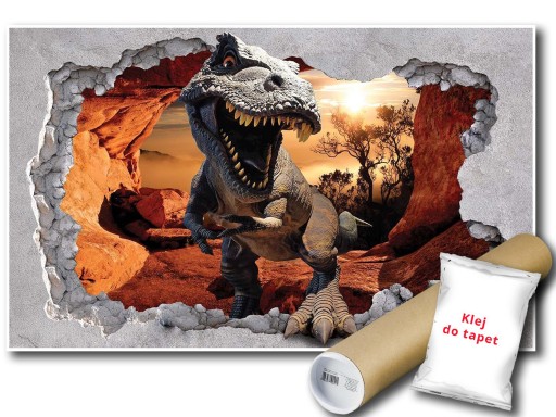 FOTOTAPETA FLIZELINA DINOZAUR ŚCIANA 3D 208x146