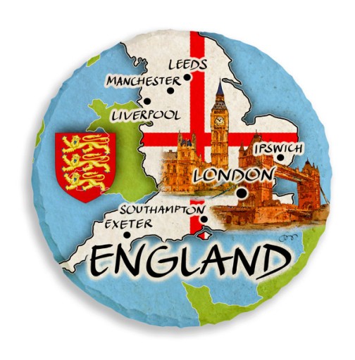 ANGLIA ENGLAND MAPA magnes lodówkę kamień 505 M