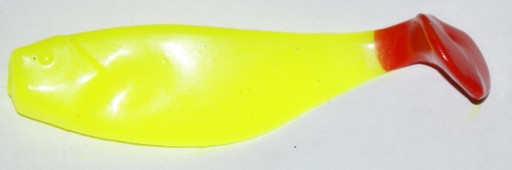 Manns RIPPER 80mm Żółty fluo z czerwonym ogonem