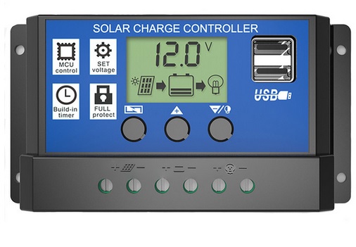 REGULATOR ŁADOWANIA 20A 12V/24V Kontroler usb