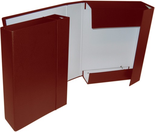 Teczka biurowa na gumkę A4, box, grzbiet 7 cm - bordo
